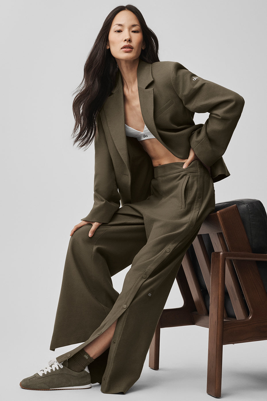 Mid-Rise Cosmopolitan Snap Pant - Olive Tree image 1
