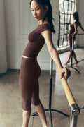 16'' High-Waist Airlift Capri - Brownstone image 1