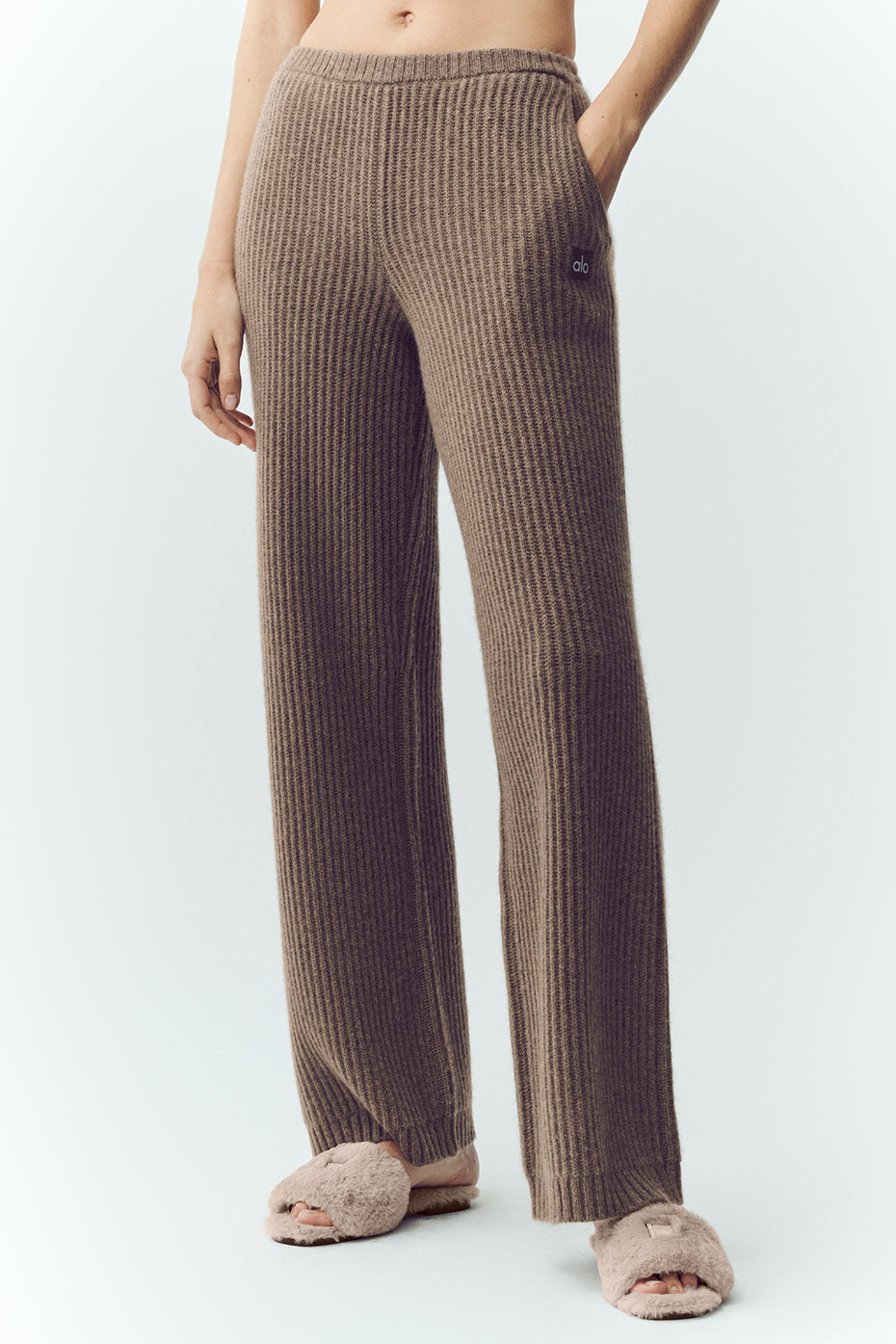 Cashmere High-Waist Northstar Straight Leg Pant - Alpine Cocoa Heather image 1