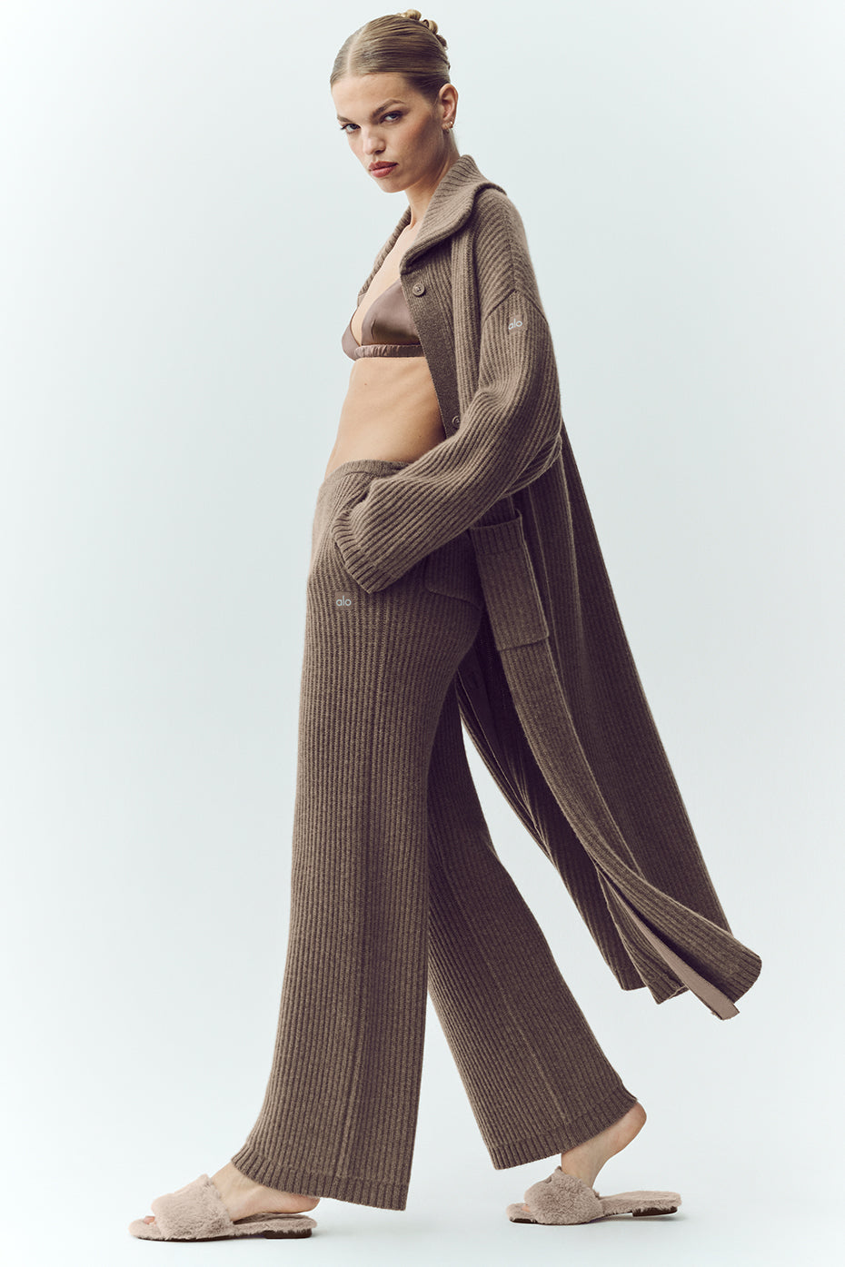 Cashmere High-Waist Northstar Straight Leg Pant - Alpine Cocoa Heather image 5