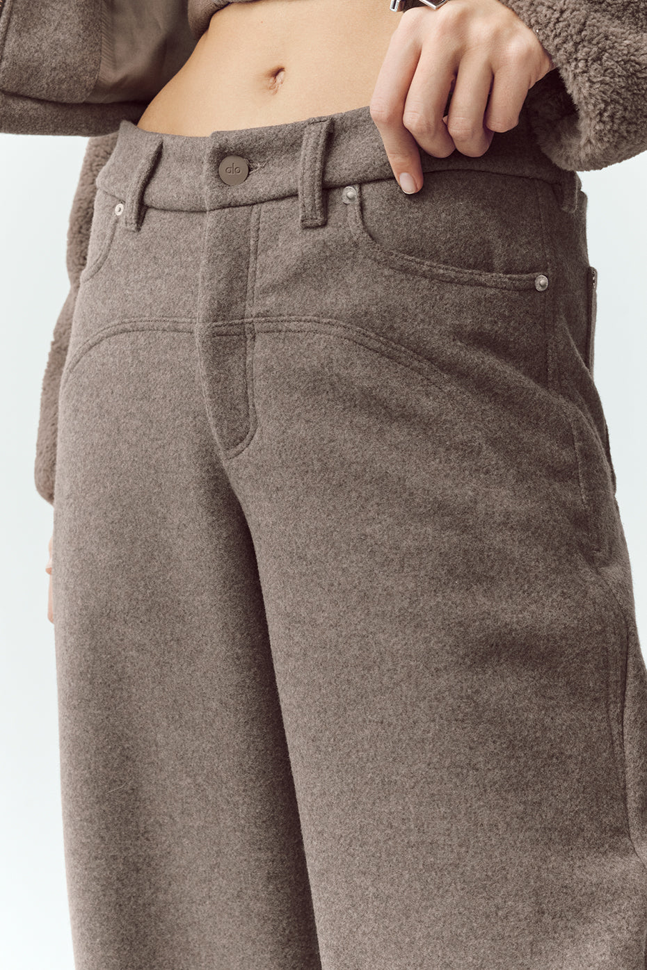 Wool Blend Nightcap Wide Leg Pant - Alpine Cocoa Heather image 2