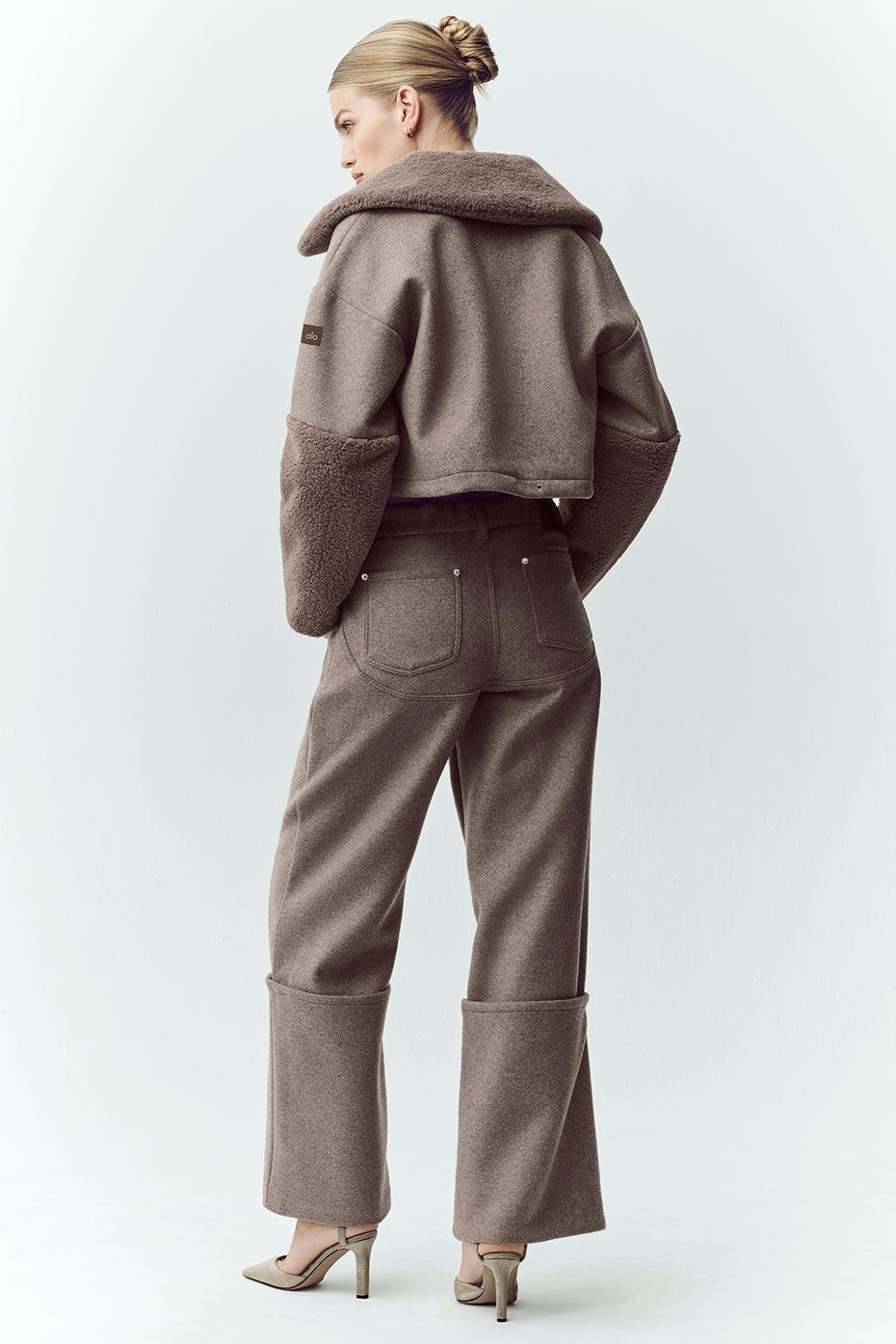 Wool Blend Nightcap Wide Leg Pant - Alpine Cocoa Heather image 4