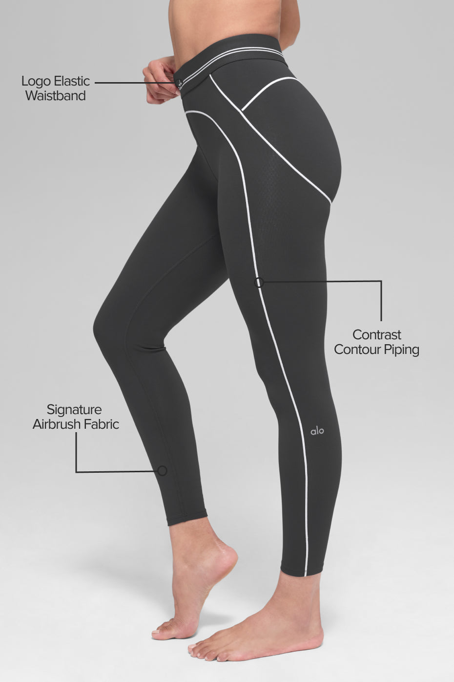 Airbrush High-Waist 7/8 Heart Throb Legging - Anthracite/White image 2