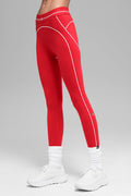 Airbrush High-Waist 7/8 Heart Throb Legging - Bright Red/White image 1