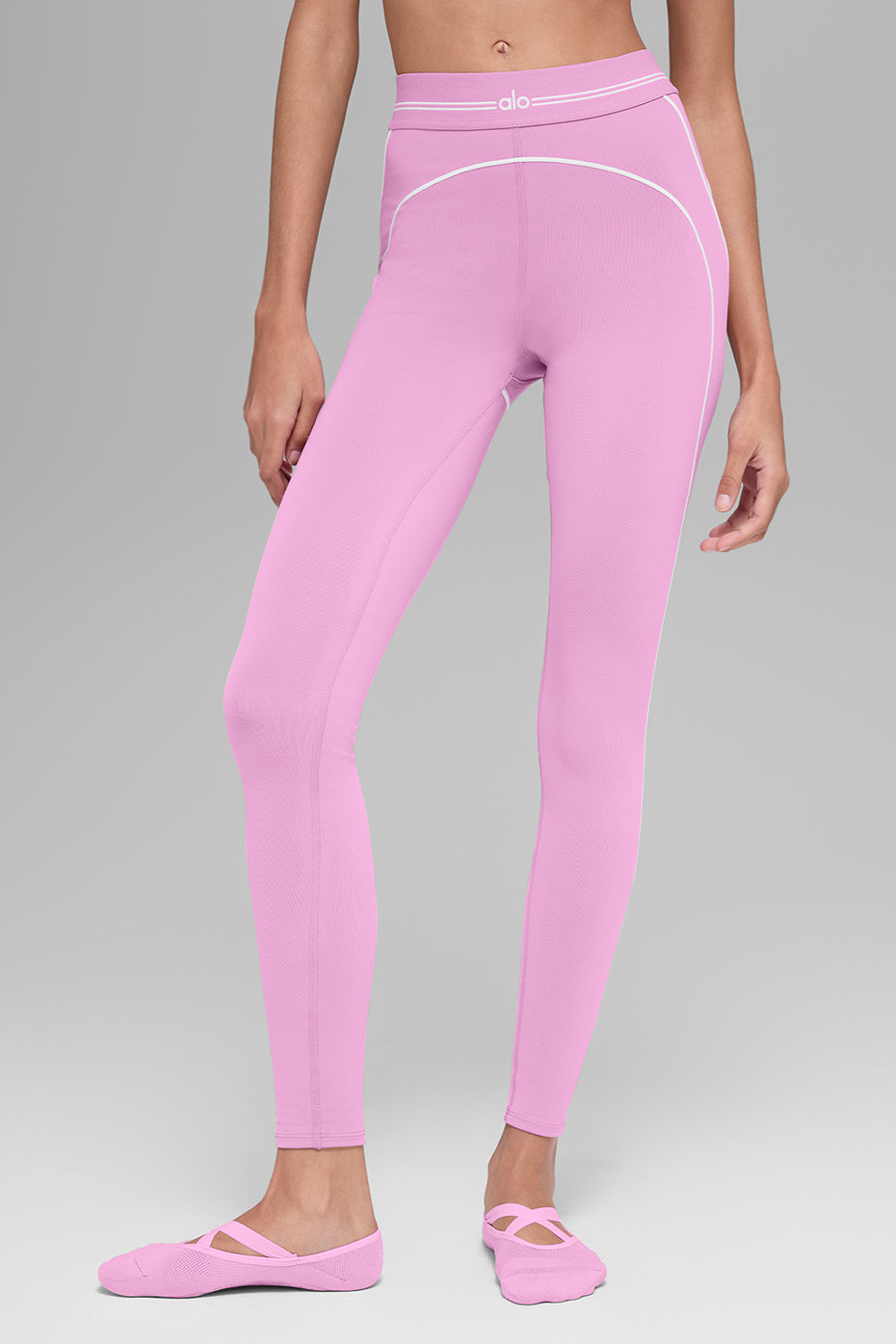 Airbrush High-Waist 7/8 Heart Throb Legging - Candy Heart Pink/White image 3