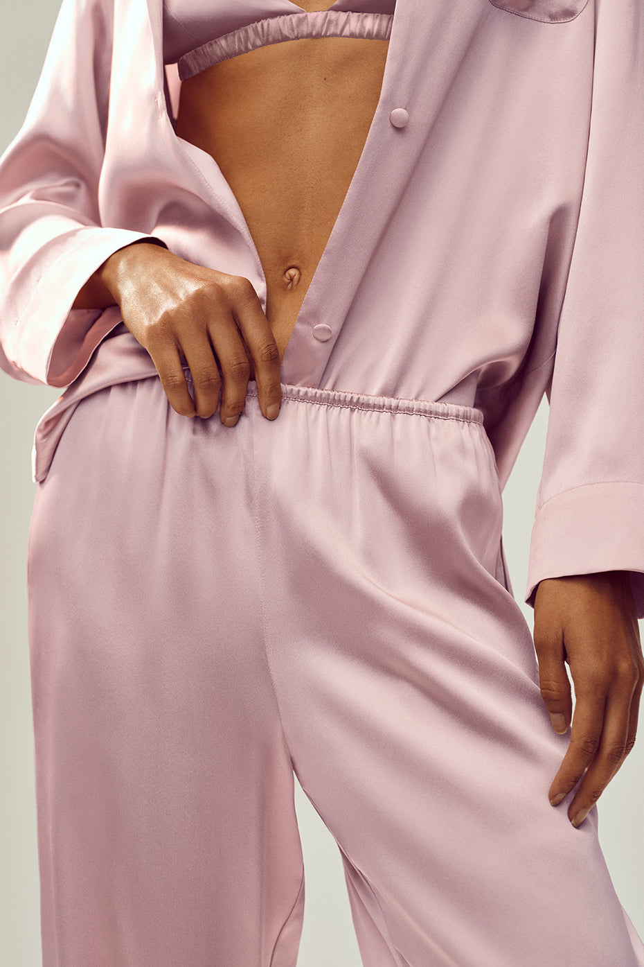 Silk Luminous Pant (Long) - Pink Champagne image 3