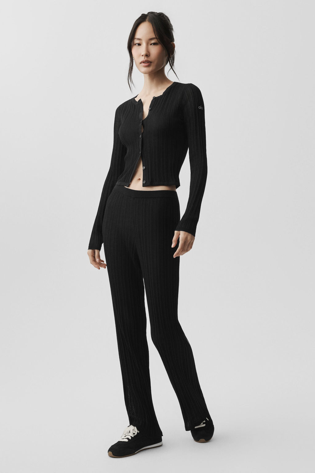 Sweater High-Waist Sunlit Straight Leg Pant - Black image 5