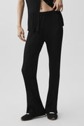 Sweater High-Waist Sunlit Straight Leg Pant - Black image 1