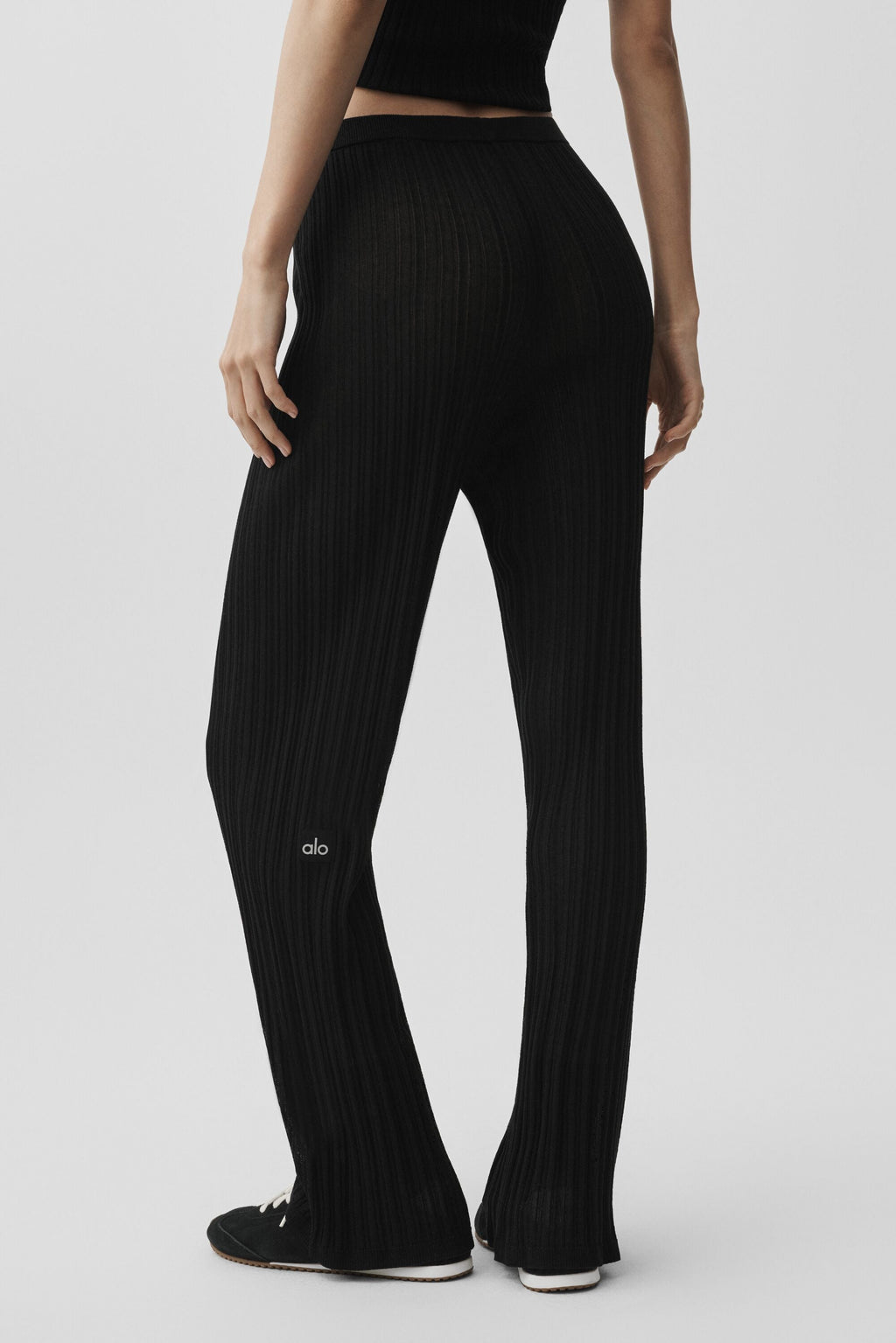 Sweater High-Waist Sunlit Straight Leg Pant - Black image 3