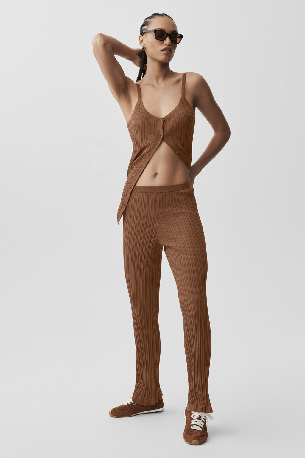 Sweater High-Waist Sunlit Straight Leg Pant - Sun Kissed Brown image 5