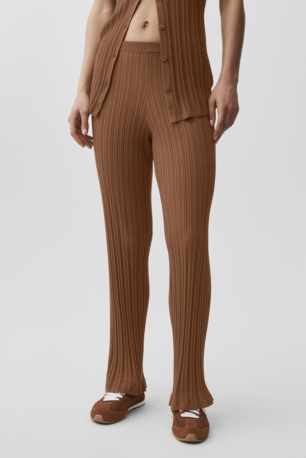 Sweater High-Waist Sunlit Straight Leg Pant - Sun Kissed Brown image 3