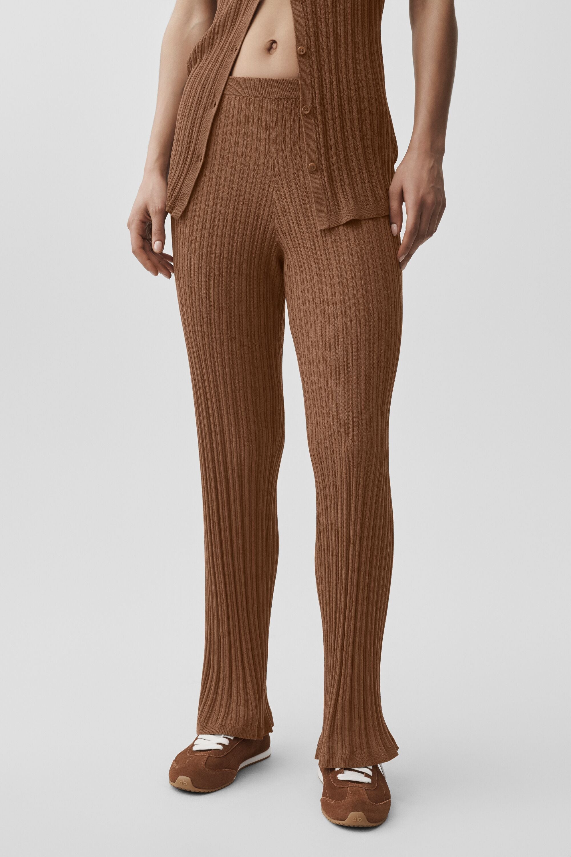 Sweater High-Waist Sunlit Straight Leg Pant - Sun Kissed Brown image 3