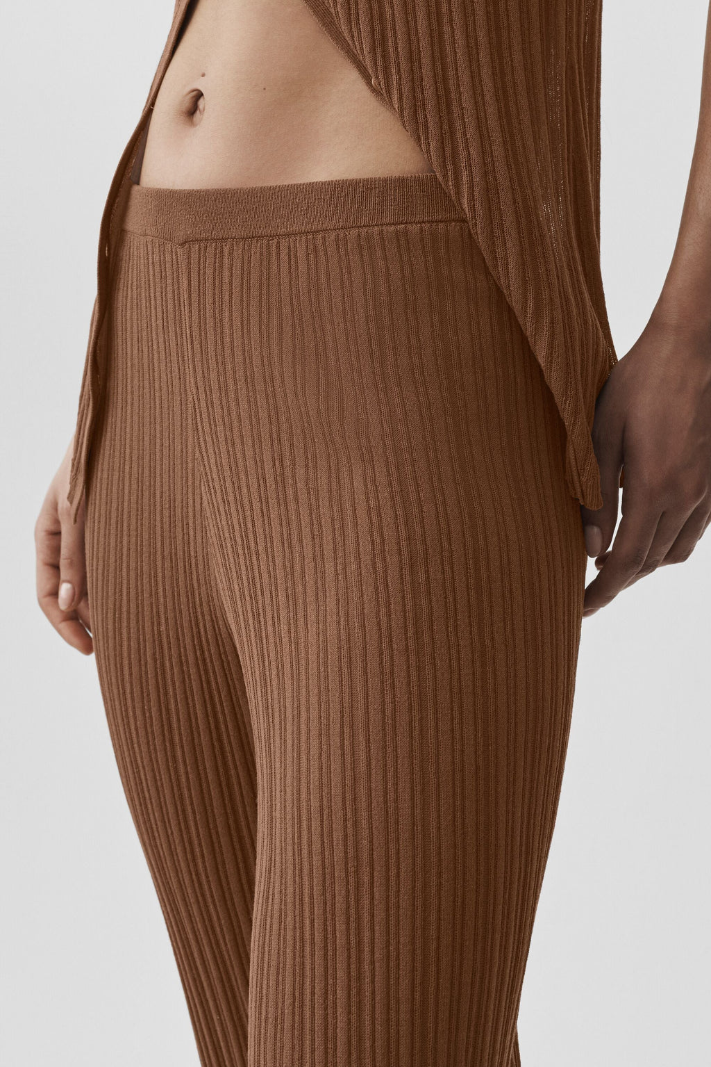 Sweater High-Waist Sunlit Straight Leg Pant - Sun Kissed Brown image 2