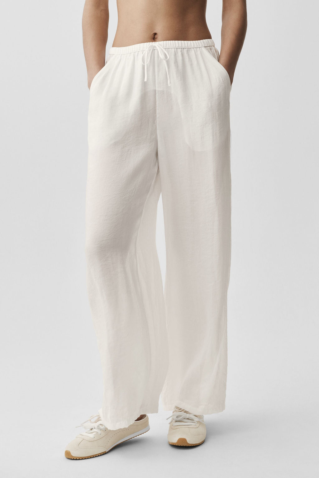 Semi-Sheer Golden Hour High-Waist Straight Leg Pant - Ivory image 3