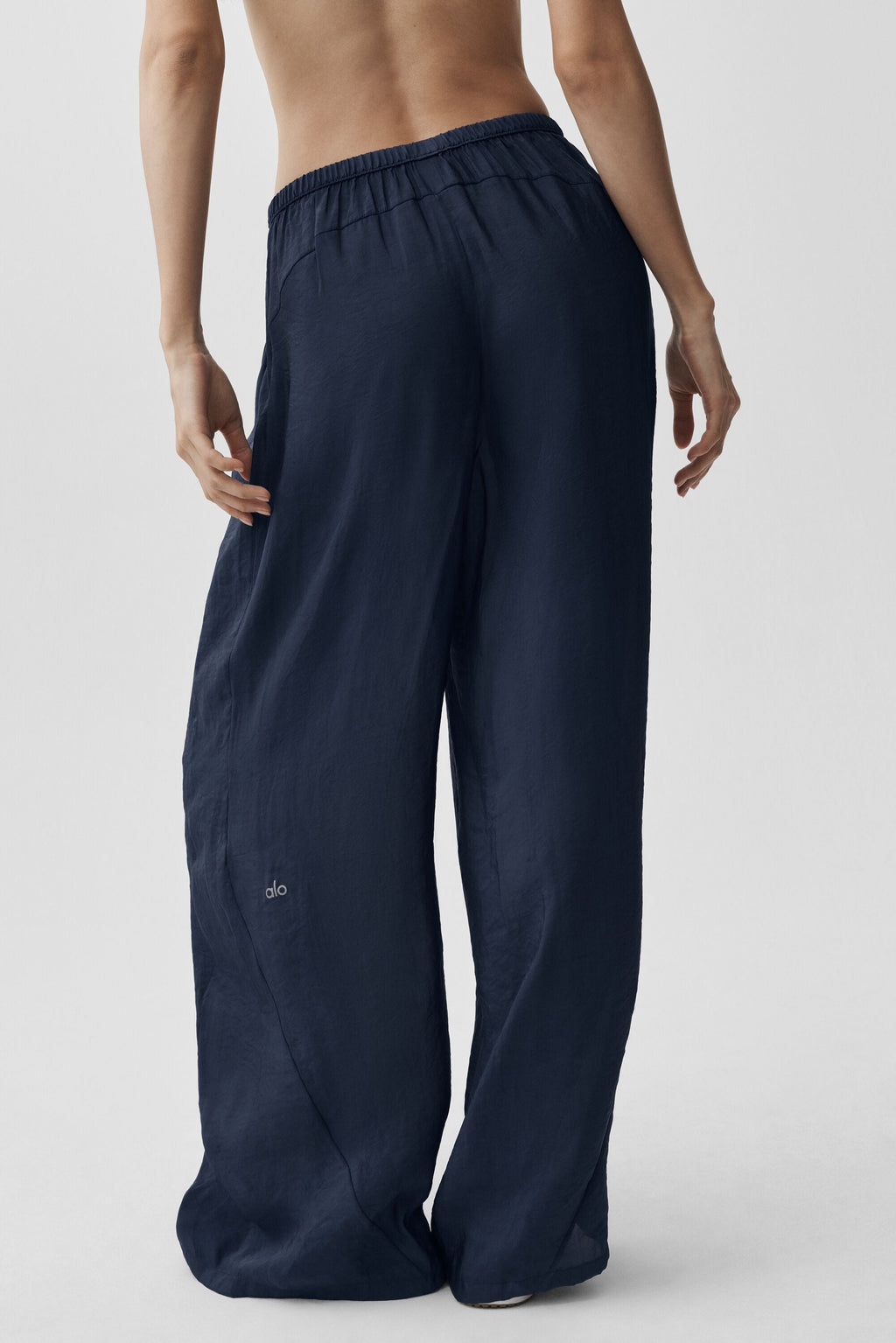 Semi-Sheer Golden Hour High-Waist Straight Leg Pant - Navy image 4