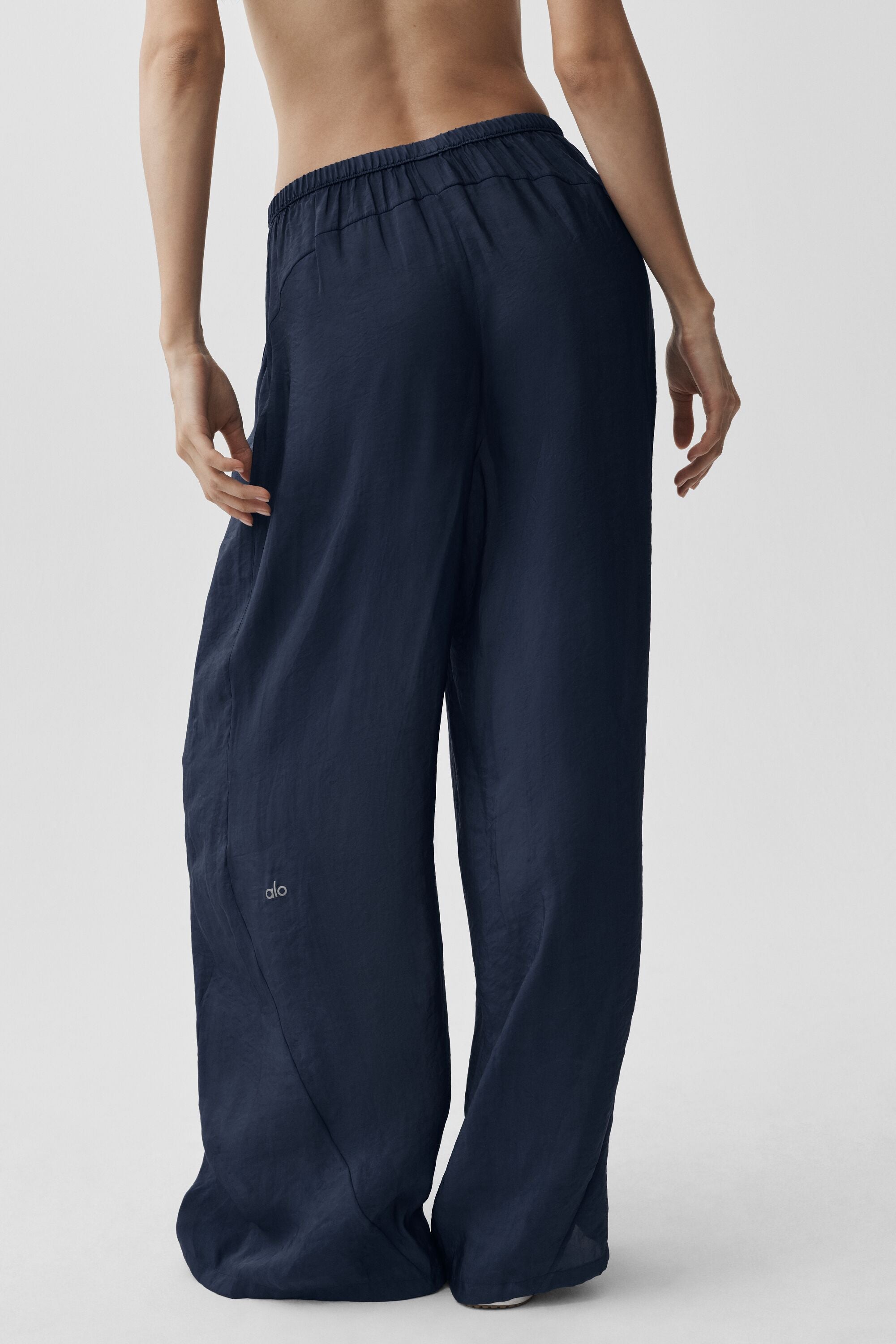 Semi-Sheer Golden Hour High-Waist Straight Leg Pant - Navy image 4