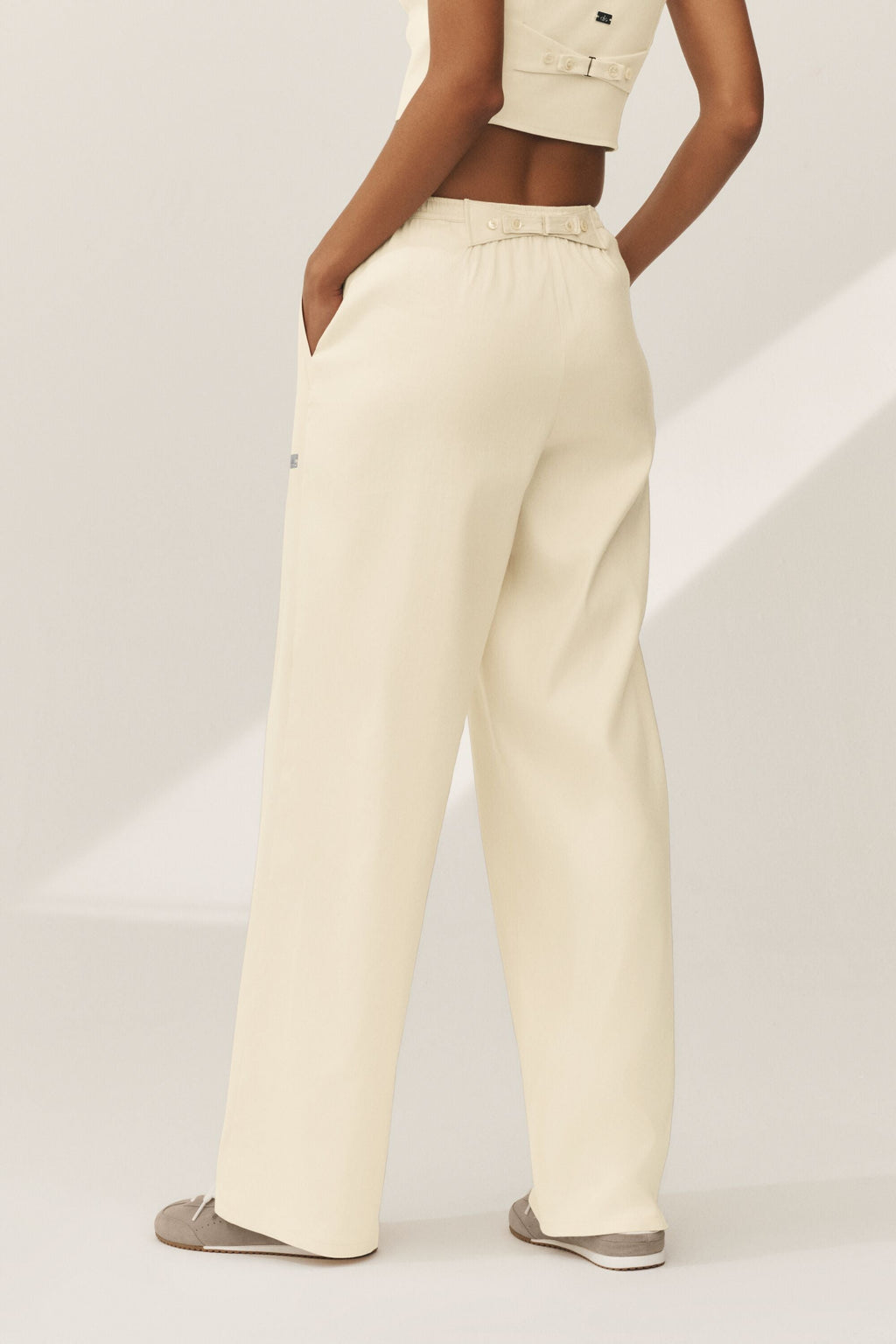 Linen Blend Riviera Wide Leg Pant - Sandy Beige image 2
