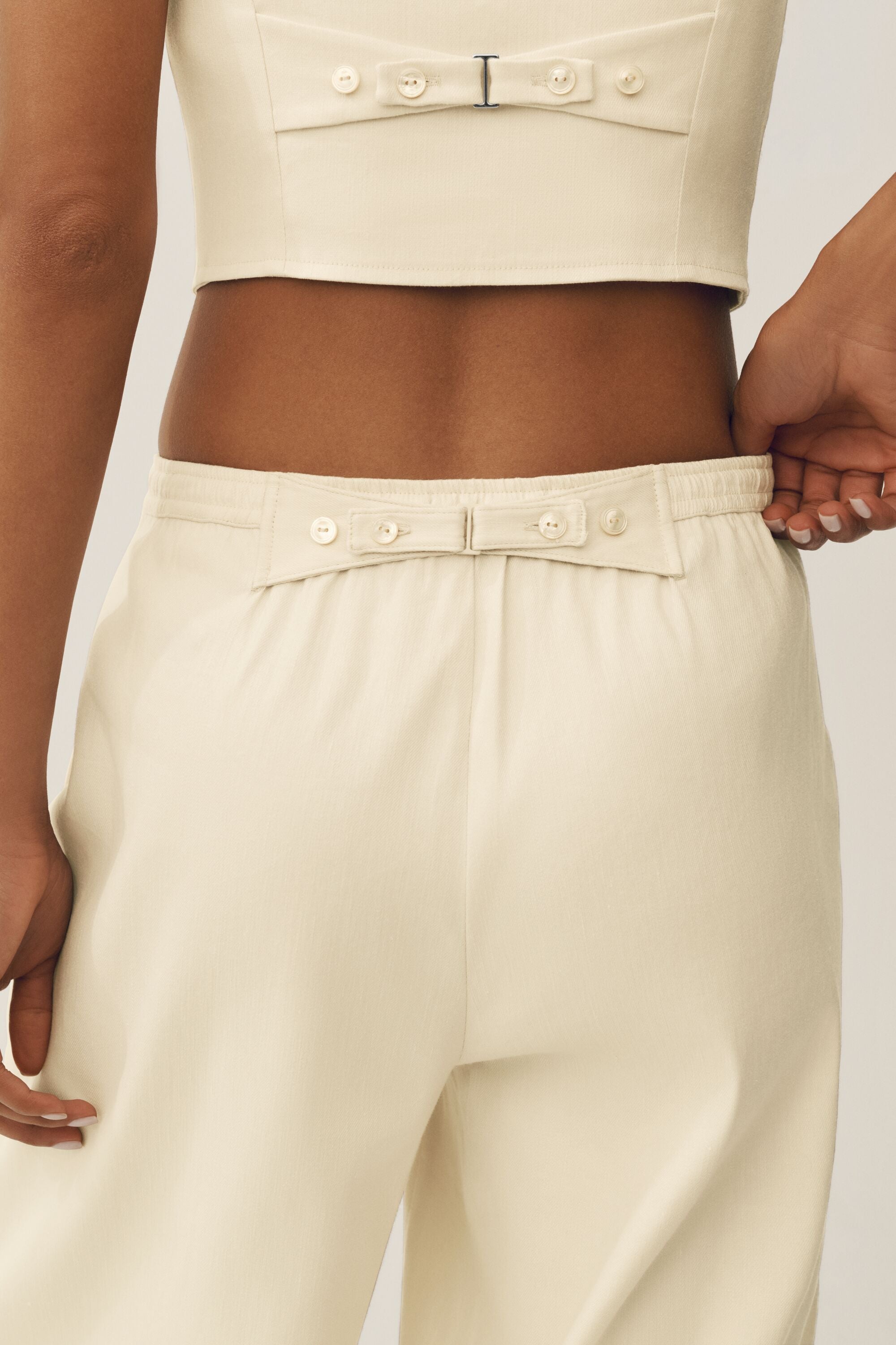 Linen Blend Riviera Wide Leg Pant - Sandy Beige image 5