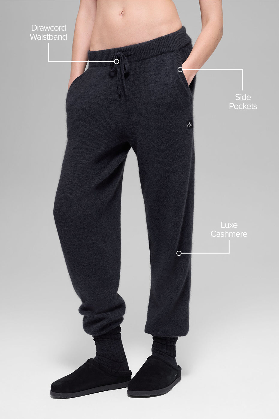 Wool Cashmere High-Waist New Class Jogger - Black image 2