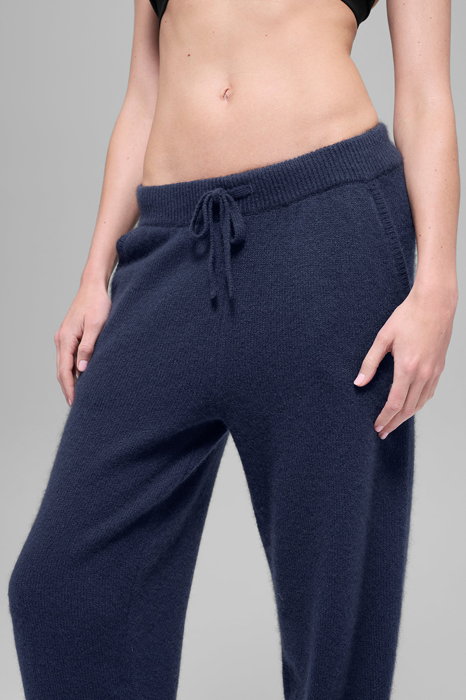 Wool Cashmere High-Waist New Class Jogger - Navy image 3