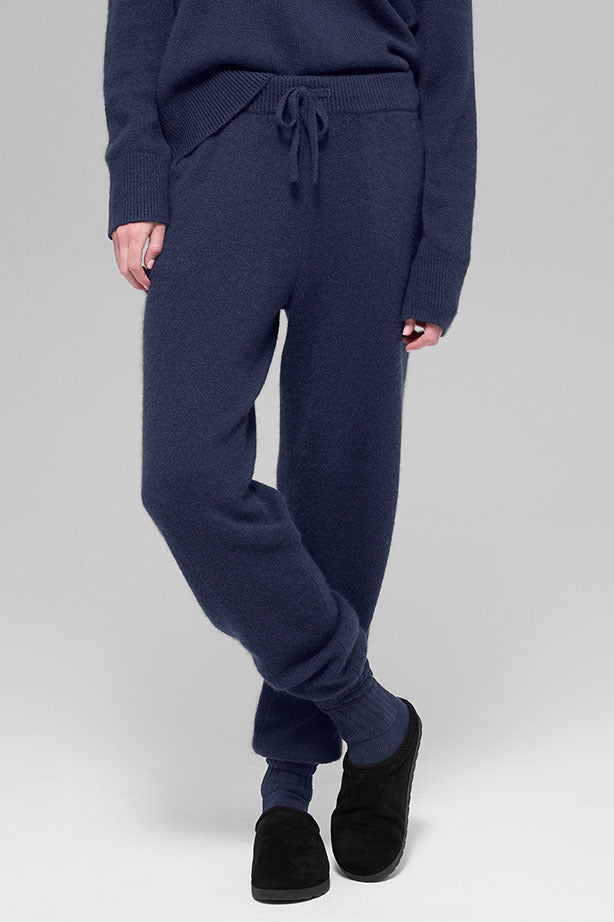 Wool Cashmere High-Waist New Class Jogger - Navy image 4