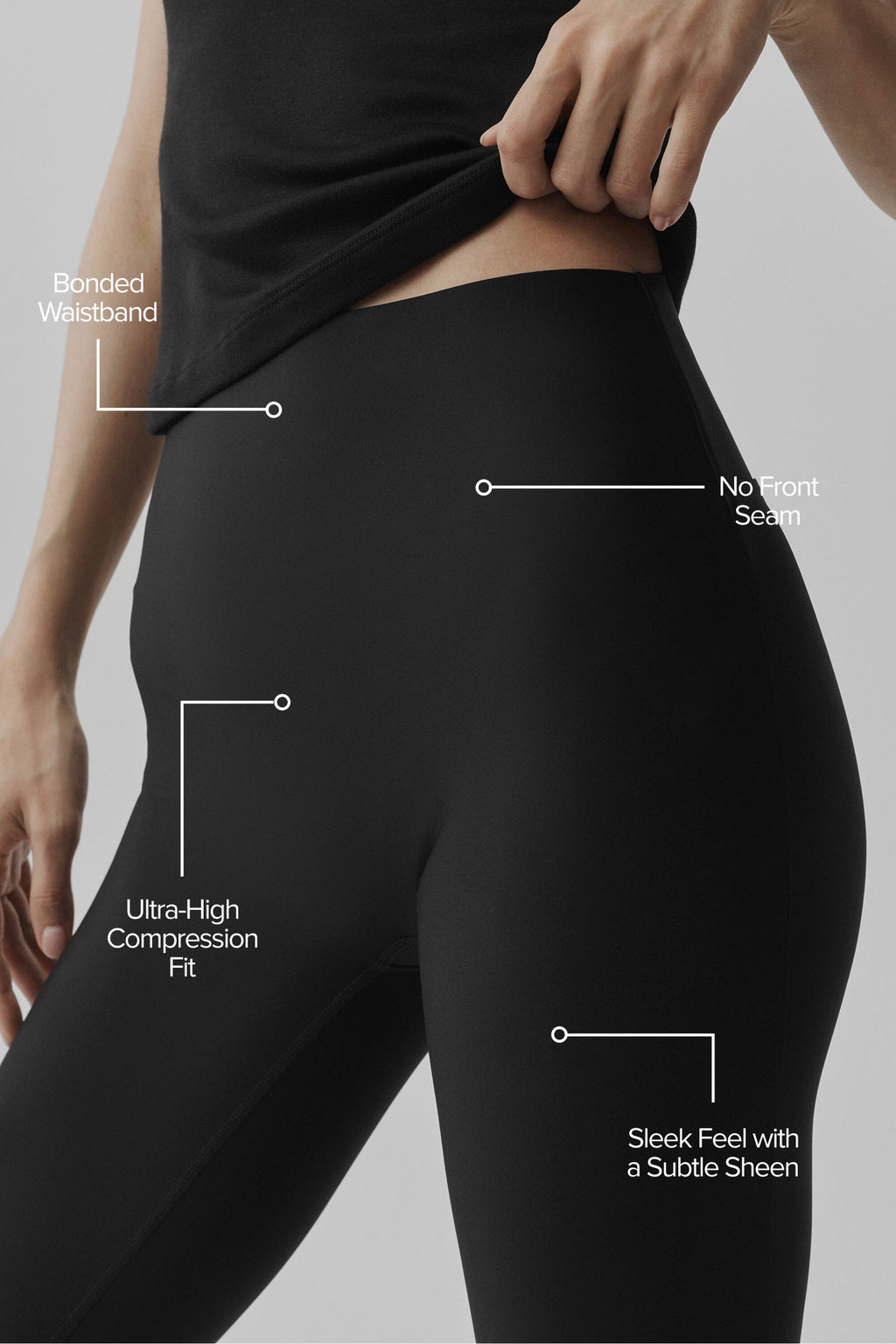 Airlift High-Waist Sleek Capri - Black image 2