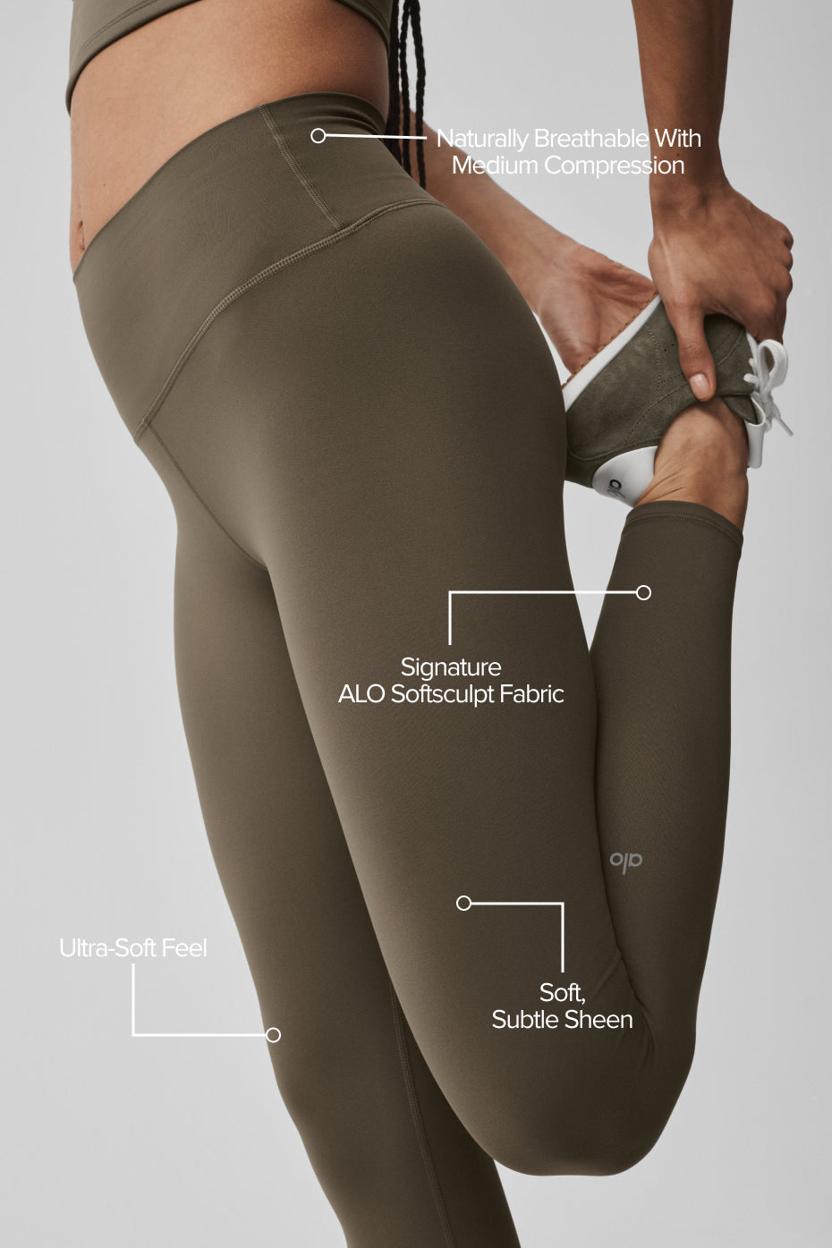ALO Softsculpt High-Waist 7/8 Legging - Olive Tree image 2
