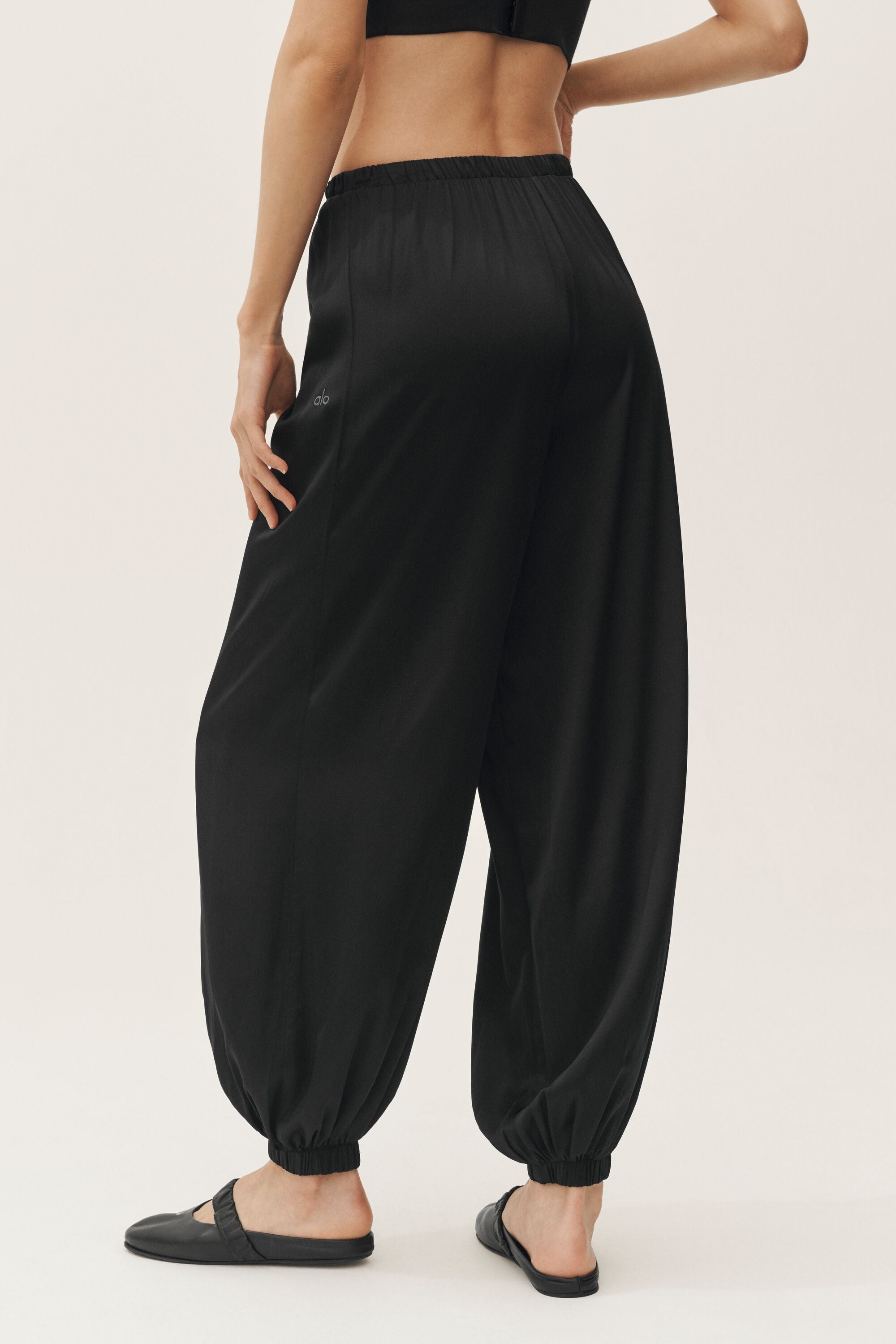 Silk Blend High-Waist Radiance Pant - Black image 2