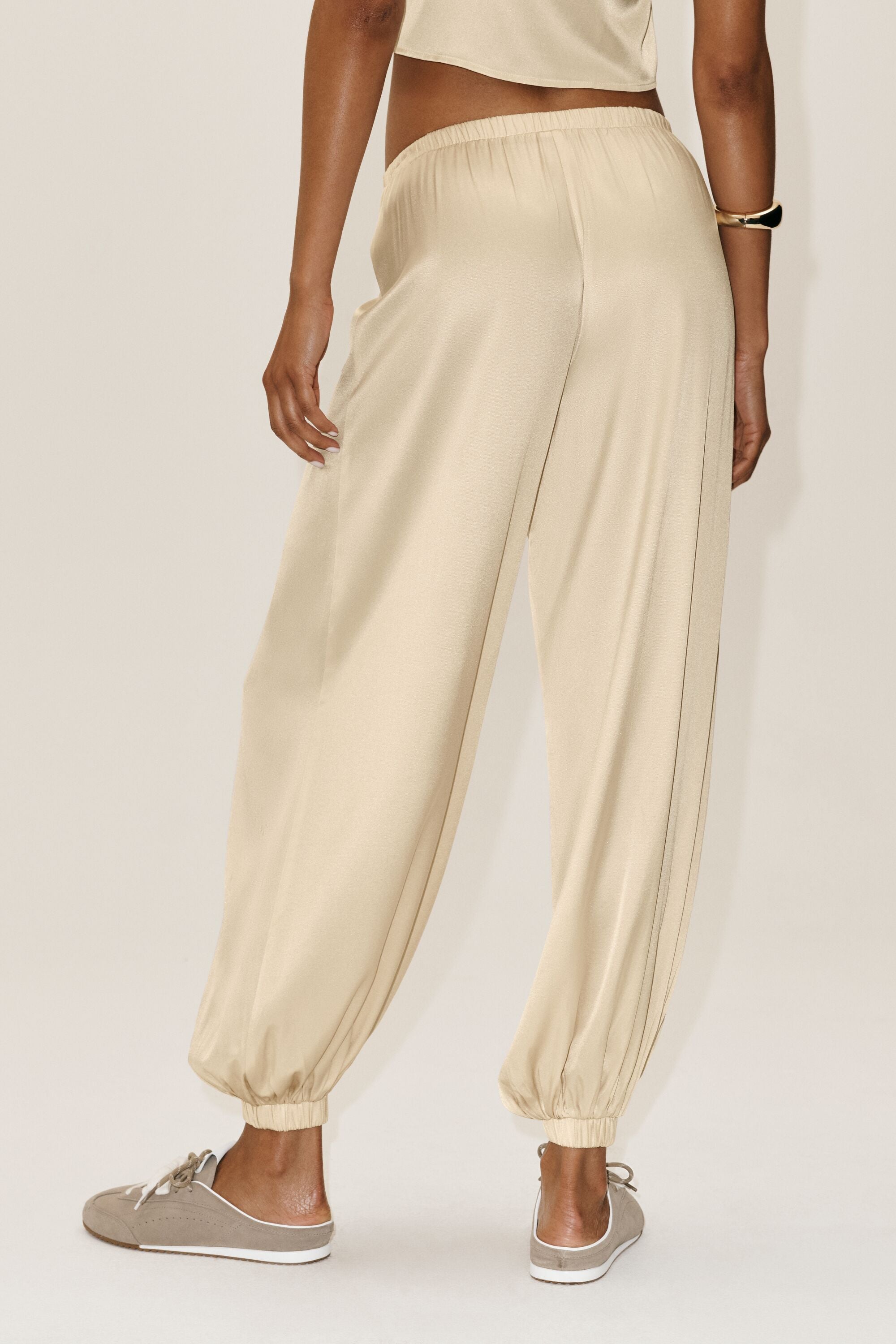 Silk Blend High-Waist Radiance Pant - Sandy Beige image 2