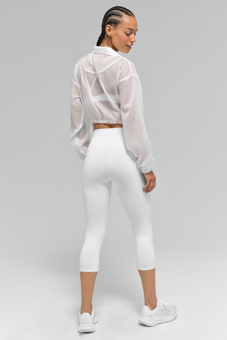 High-Waist Airbrush Capri - White image 4