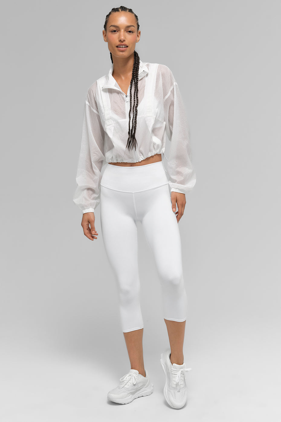 High-Waist Airbrush Capri - White image 5