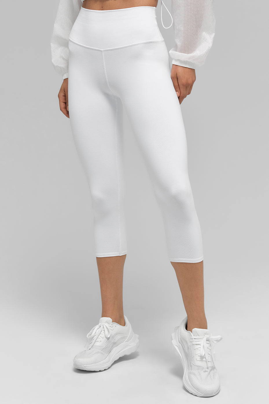 High-Waist Airbrush Capri - White image 1