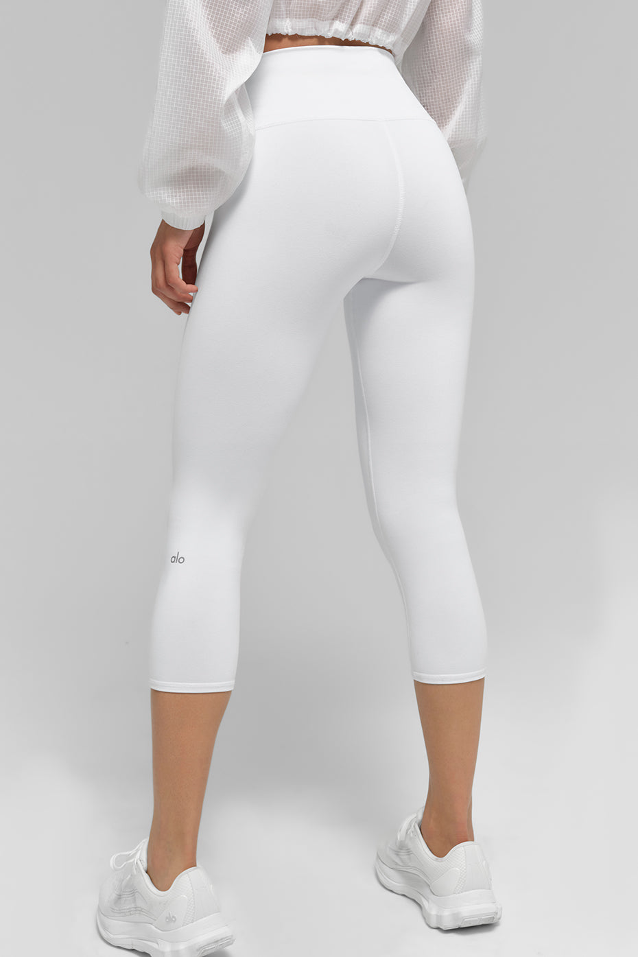 High-Waist Airbrush Capri - White image 2