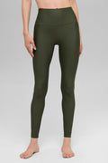 High-Waist Airlift Legging - Green Olive image 1