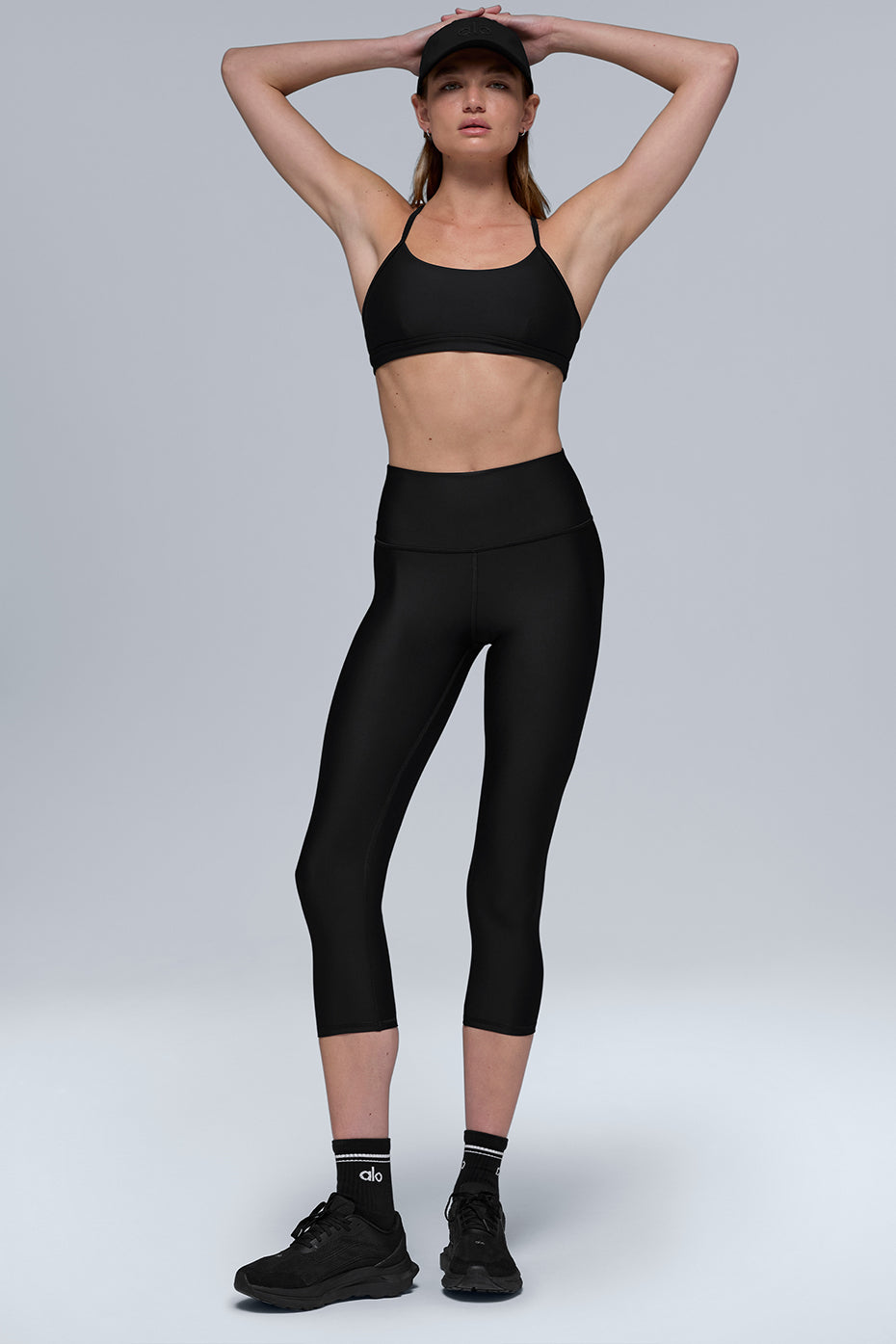 High-Waist Airlift Capri - Black image 3