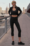 High-Waist Airlift Capri - Black image 1