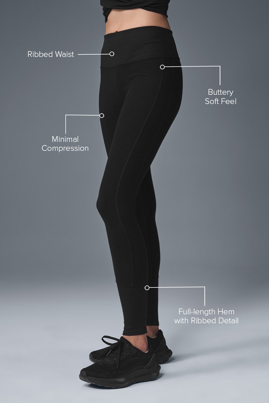 High-Waist Alosoft Lounge Legging - Black image 2