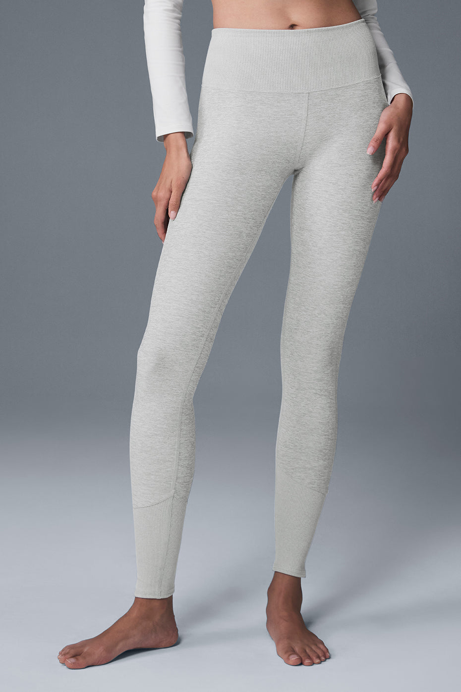 High-Waist Alosoft Lounge Legging - Athletic Heather Grey image 2