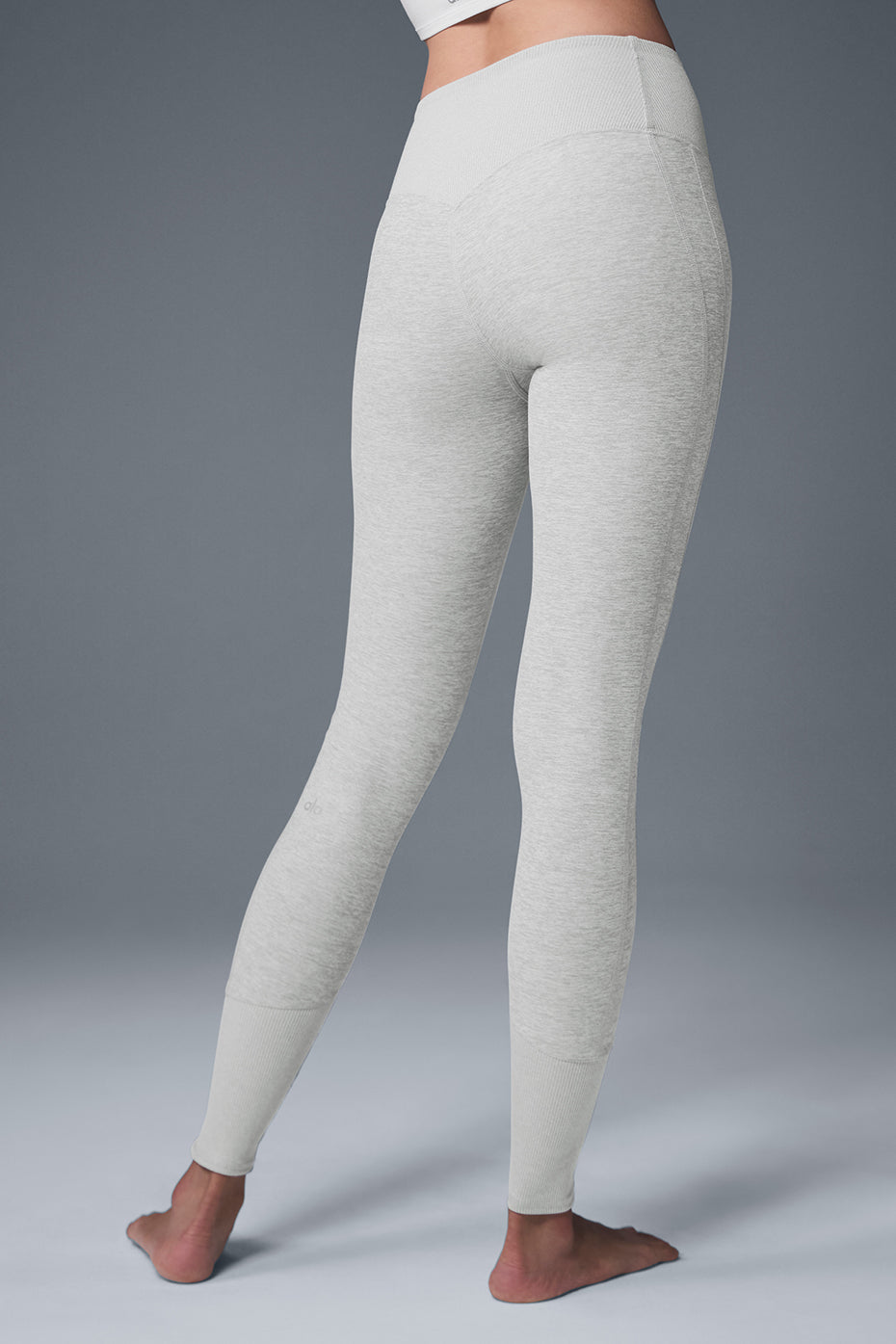 High-Waist Alosoft Lounge Legging - Athletic Heather Grey image 3