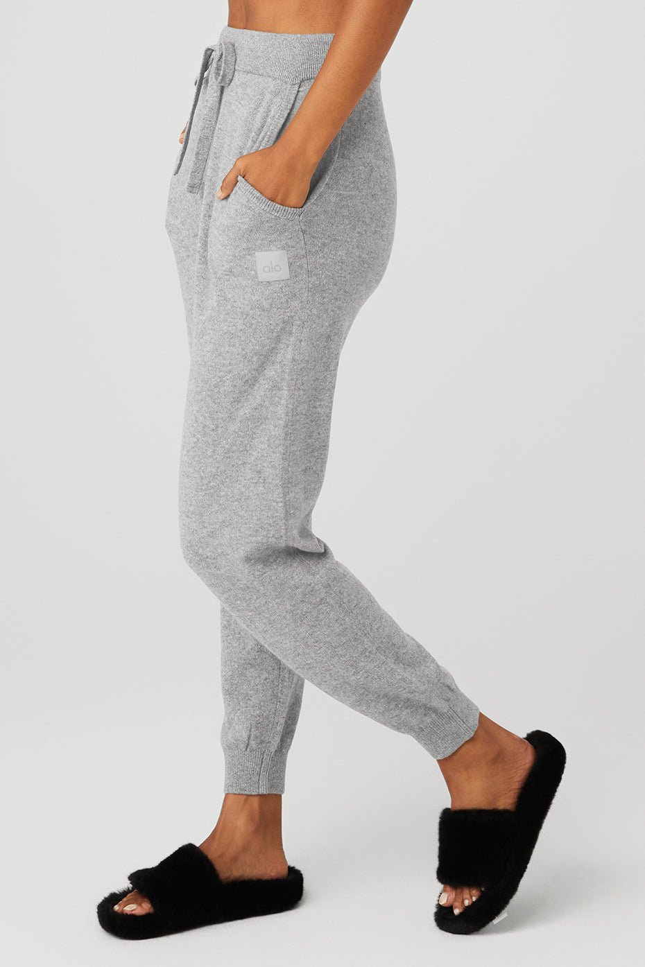 High-Waist Cashmere Jet Set Pant - Dove Grey Heather image 2