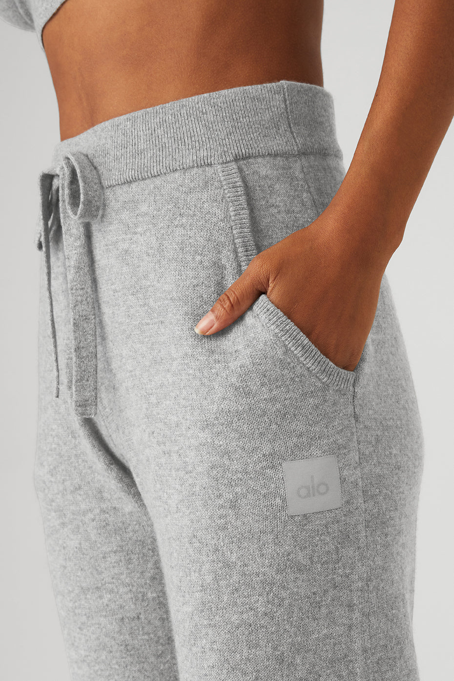 High-Waist Cashmere Jet Set Pant - Dove Grey Heather image 4