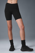 7" High-Waist Biker Short - Black image 1
