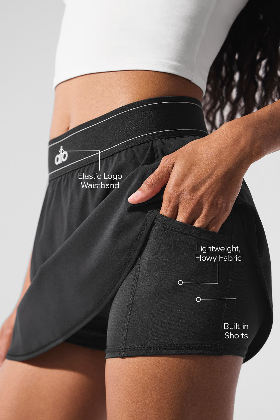 Match Point Tennis Skirt - Black image 2