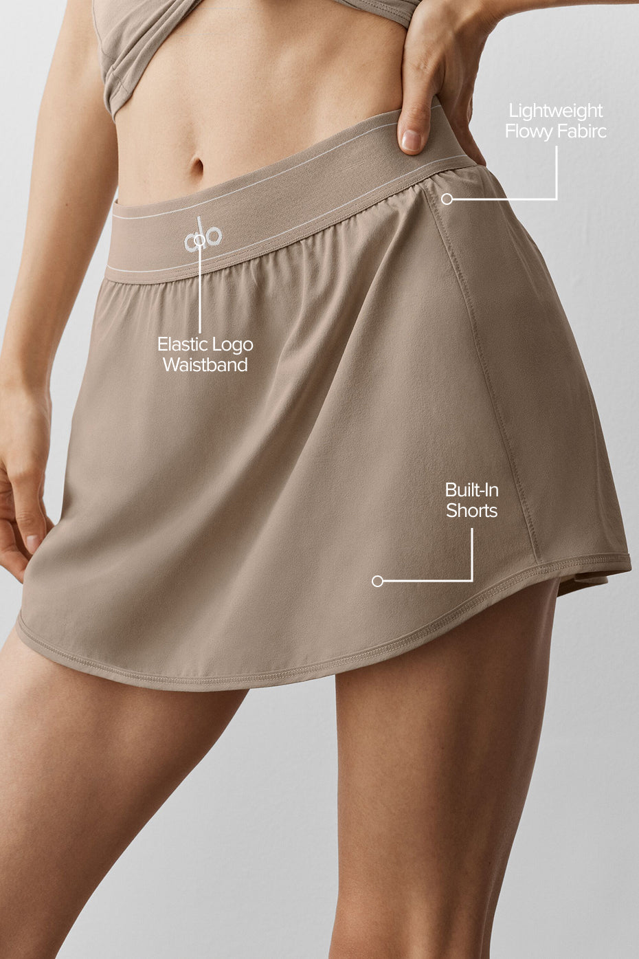 Match Point Tennis Skirt - Gravel image 2
