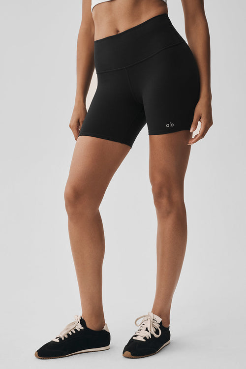 5" Airbrush High-Waist Biker Short - Black image 2