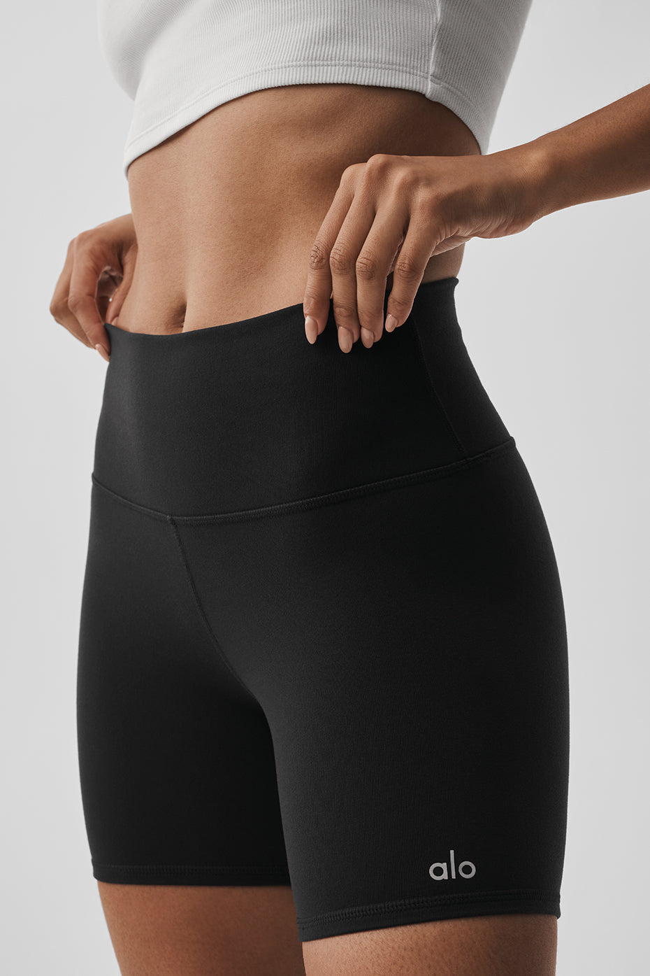 5" Airbrush High-Waist Biker Short - Black image 3