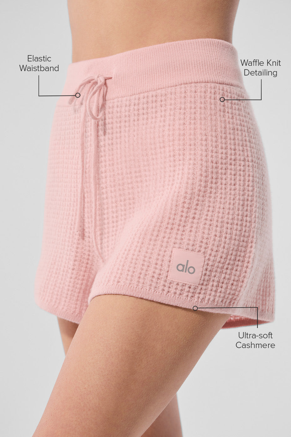 Cashmere High-Waist Plush Waffle Short - Pink Quartz image 2
