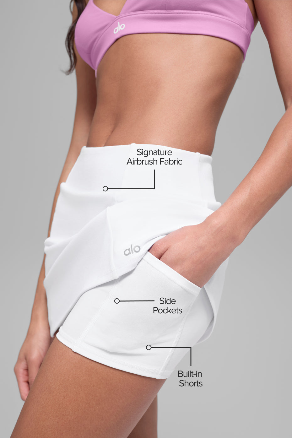 Airbrush High-Waist Good Form Tennis Skirt - White image 2