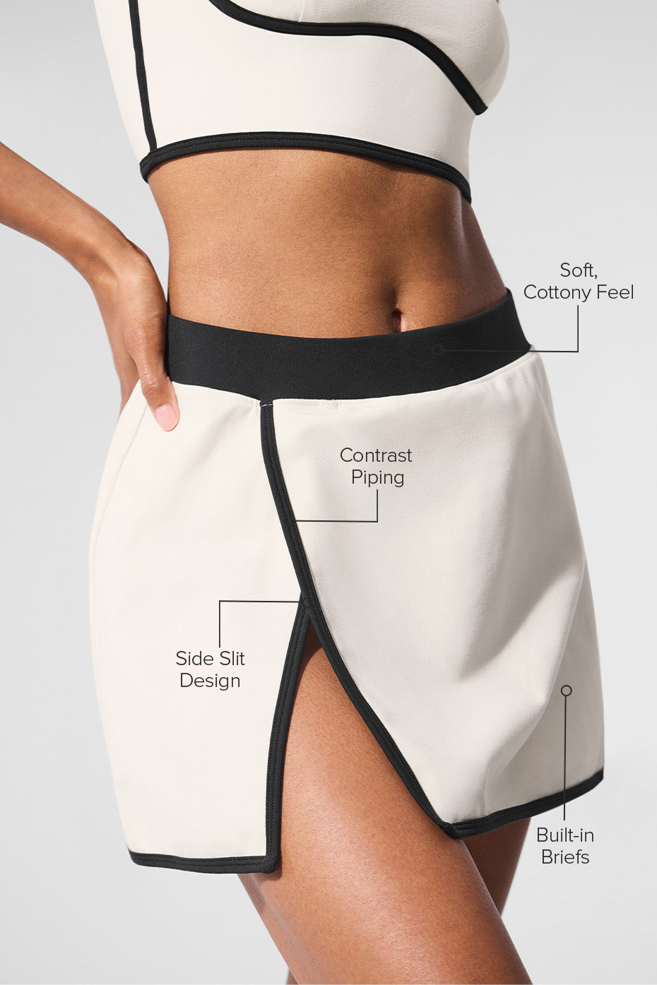 Airbrush Streamlined Skirt - Ivory/Black image 2