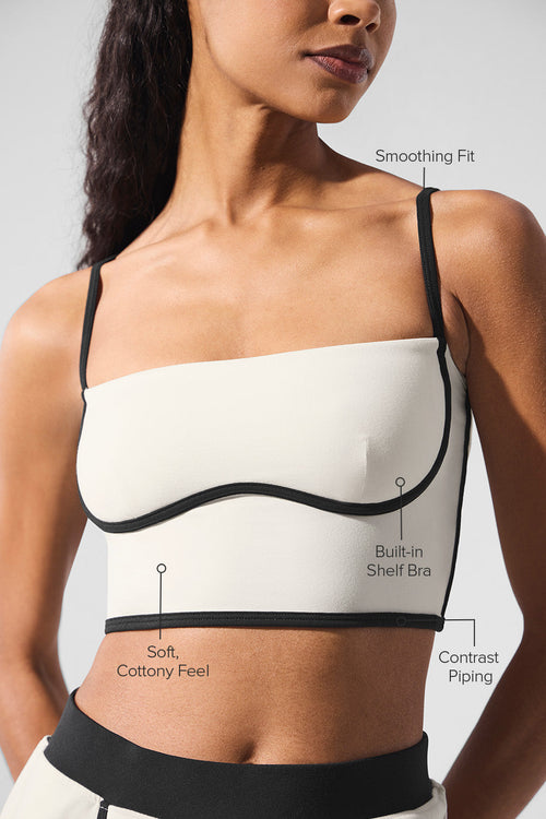 Airbrush Streamlined Bra Tank - Ivory/Black image 2